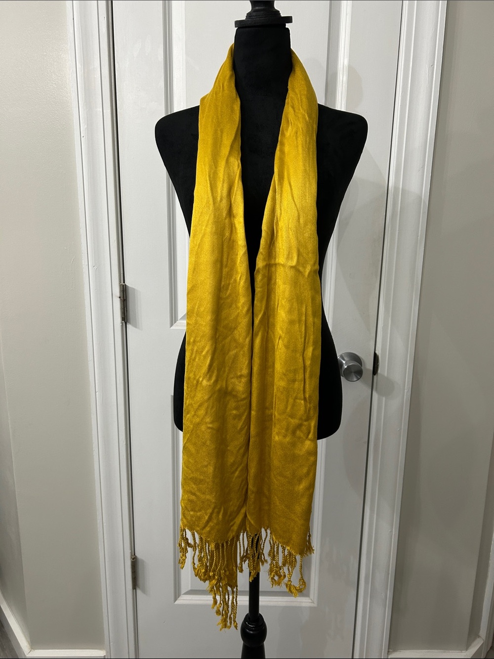 Golden Yellow Fringe Scarf